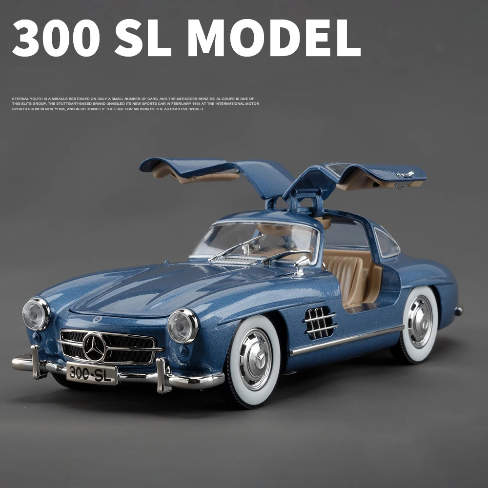 (azul) Miniatura De Carro Em Escala 1:24, Feita De Metal Fundido, Com Efeitos De Som E Luz.