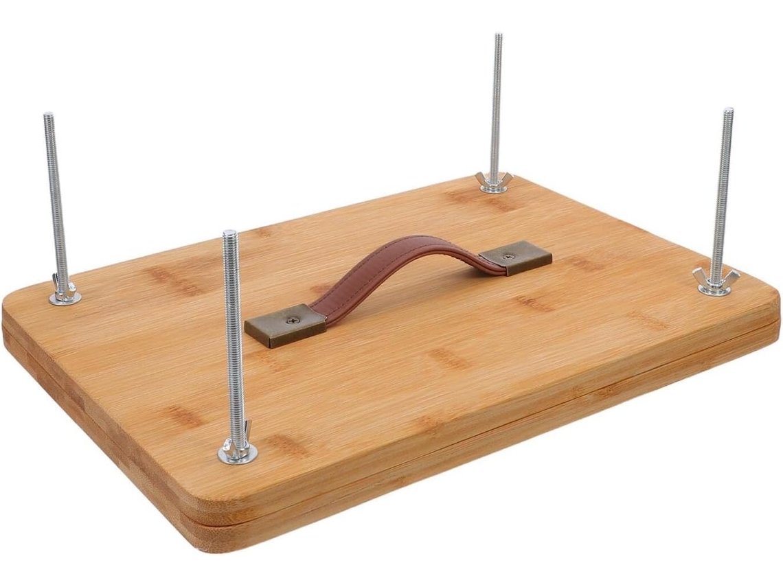 Prensa Manual De Bambú Para Encuadernación Con Asa Portátil, Gran Formato 33 × 23 Cm