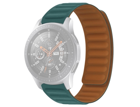 Correa de Silicona 20mm magnético para Samsung Galaxy Watch4 40mm/44mm/Garmin Venu 2 Plus - verde pavo real