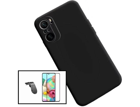 Kit Protector de Pantalla de Vidrio Templado + Carcasa + Soporte Magnético Xiaomi Poco F3 PHONECARE Silicona Negro