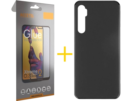 Kit Funda + Protector de Pantalla Xiaomi Mi Note 10 Lite ACCETEL Full Liso (Negro)