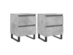 Conjunto de mesitas de noche de madera gris cemento, EXCLUSIVA MAISON