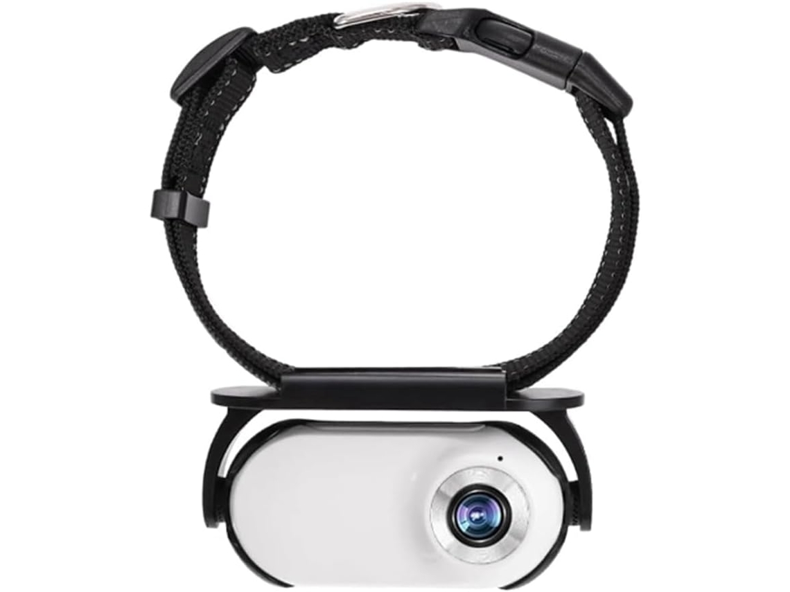 Cámara Y Monitor Para Collar De Mascotas Con Lente Grande, Mini Portátil, Estabilizada, Blanca