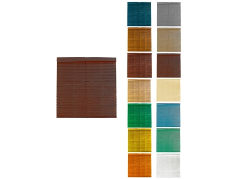 Persiana de Madera Alicantina Com Polea Metálica - Estor Enrollable para Ventanas, Puertas, Salón Marrón (Pintada) 130 x 100 cm