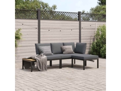 Conjunto de sofás de jardín DKD Home Decor con cojines de aluminio negro