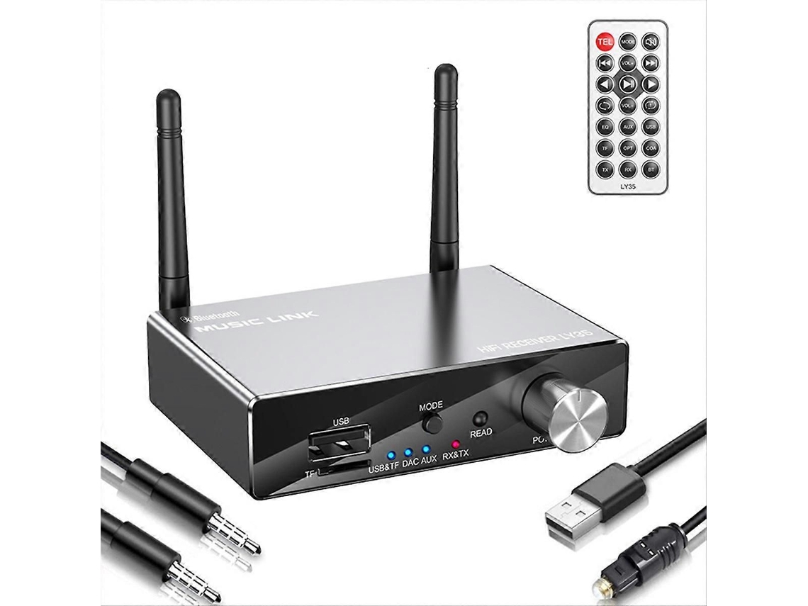 Transmisor y receptor estéreo Bluetooth 5.3 de baja latencia GOKOCO con entrada auxiliar