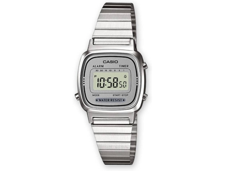 Reloj Digital CASIO Vintage Mujer (Acero y Resina - Plateado)