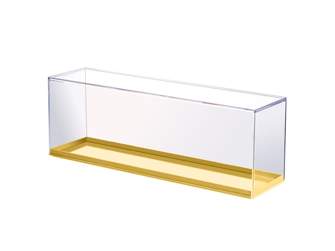 Vitrina apilable de plástico transparente para juguetes, de fácil instalación, para niños y niñas, color amarillo