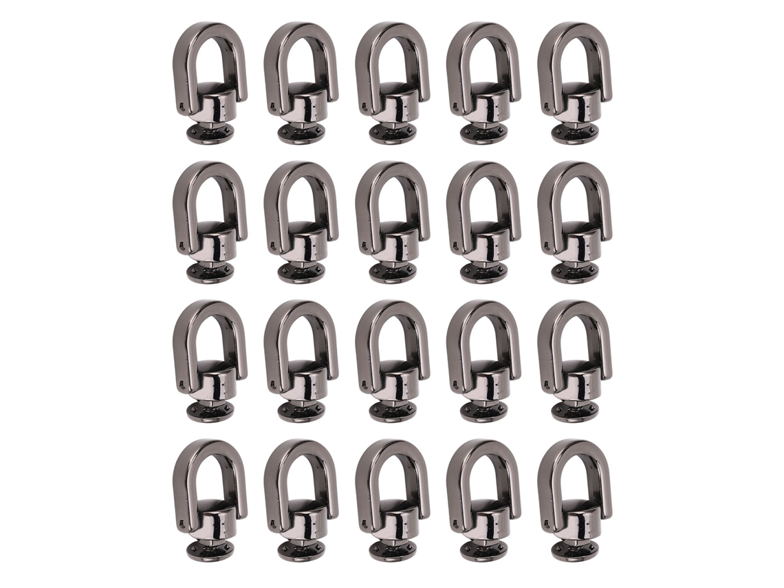 20 Pcs Remache Anillo D De Metal Para Cinturón Bolso Cuero Artesanía Color Pistola