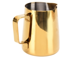 Taza De Acero Inoxidable De 380 Ml, Acabado Dorado, Para Espumar Leche O Café En Casa, Restaurante O Bar.