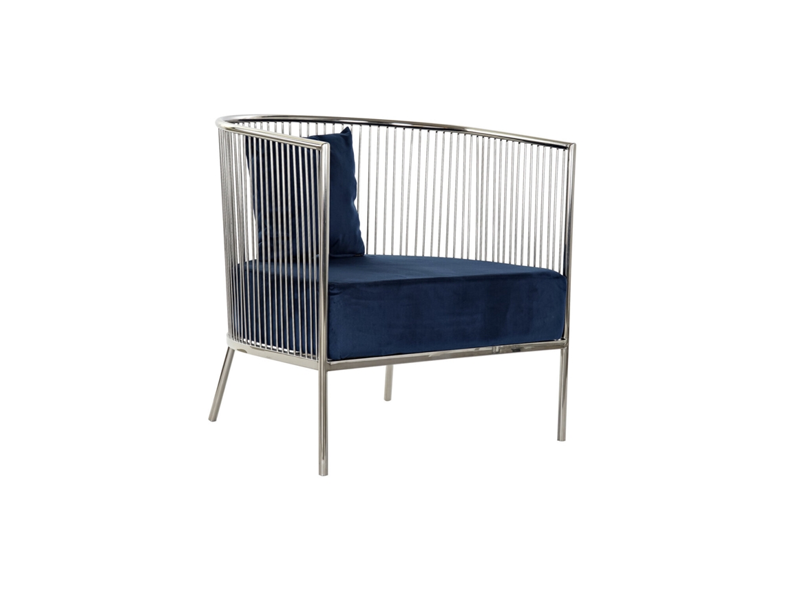 Cadeira de balanço de poliéster com detalhes em metal e veludo, 68x90x92cm (ALEXANDRA HOUSE LIVING)