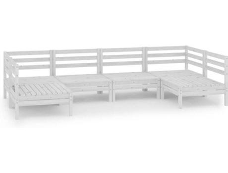 Conjunto 6 de muebles de jardín VIDAXL madera maciza pino blanco