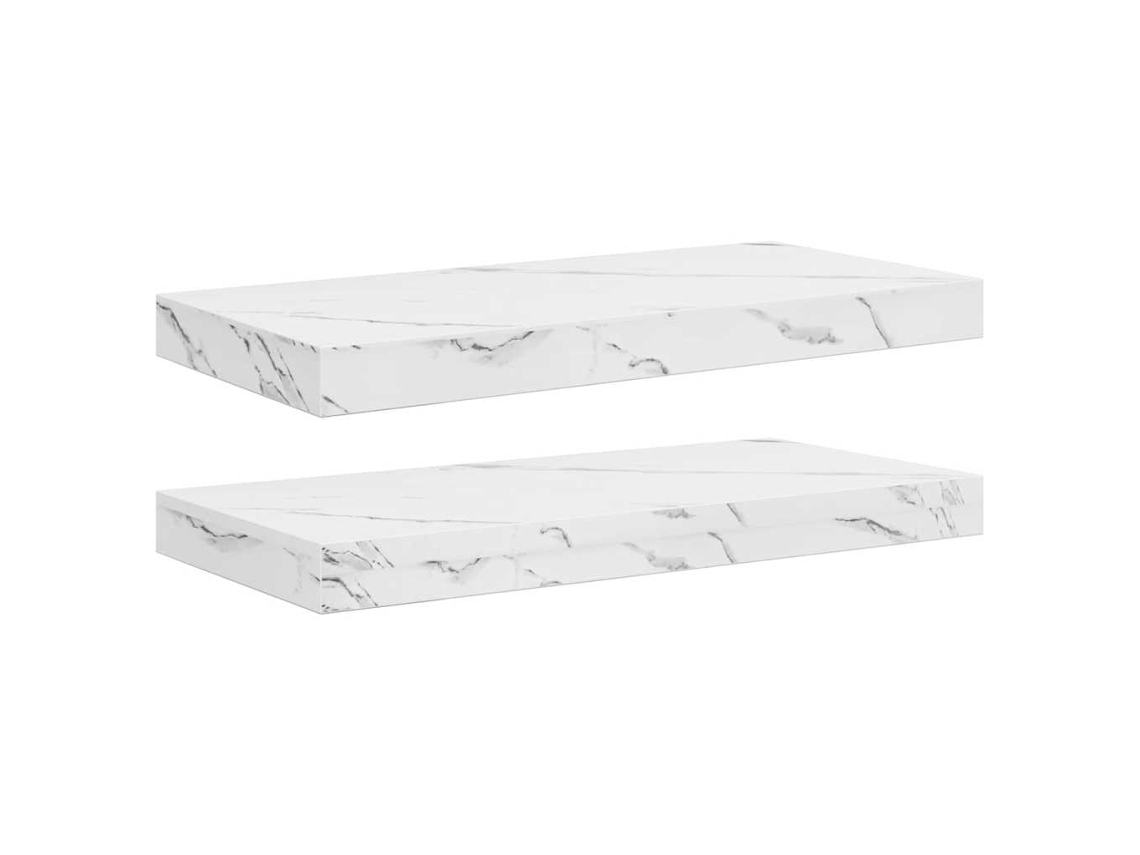 Juego de 2 estantes de pared de mármol blanco MAISON EXCLUSIVE (50x23,5x4 cm)