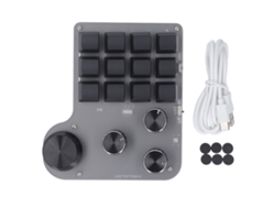 Mini Teclado Mecánico Para Juegos Con Macros Programables, 12 Teclas, 4 Botones, Iluminación Rgb, 3 Modos, Usb-c, Bluetooth 2.4g.