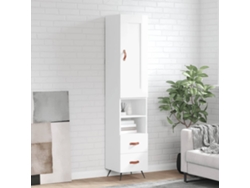 Aparador Alto Madera Contrachapada Blanco Brillo 34,5x34x180 Cm