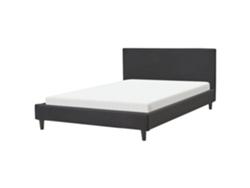 Cama con somier BELIANI Fitou de Poliéster Negro 150x214x87