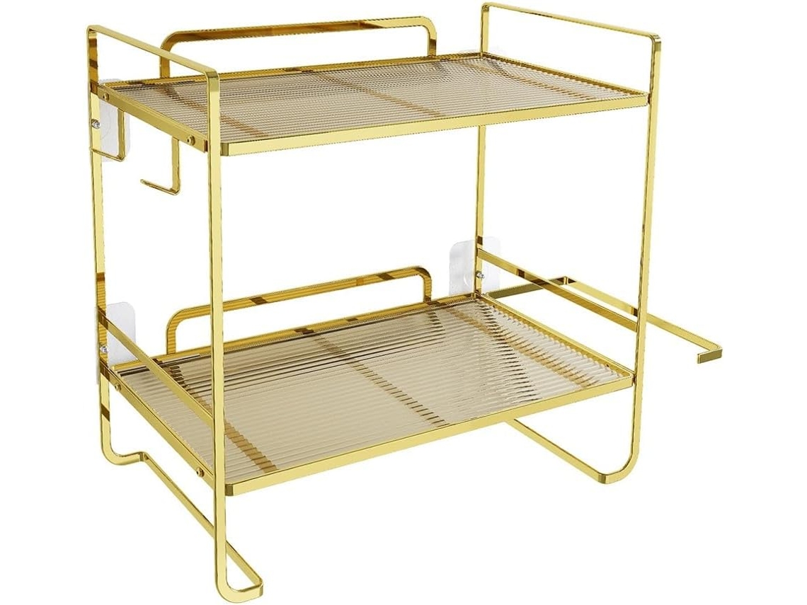 Soporte multifuncional para inodoro, organizador de baño de 2 niveles con portarrollos Gokoco