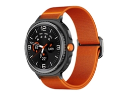 Bracelete Para Samsung Galaxy Watch 8/8 Classic - Nylon Elástico Com Fecho De Paraquedas Ajustável - Laranja