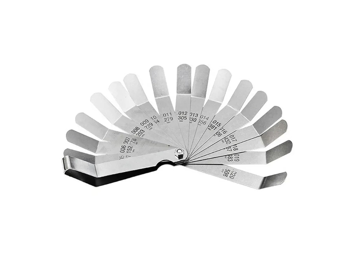 Calibrador De Espesor De 16 Hojas, 0,127, 508 Mm, Curvo, Acero Inoxidable