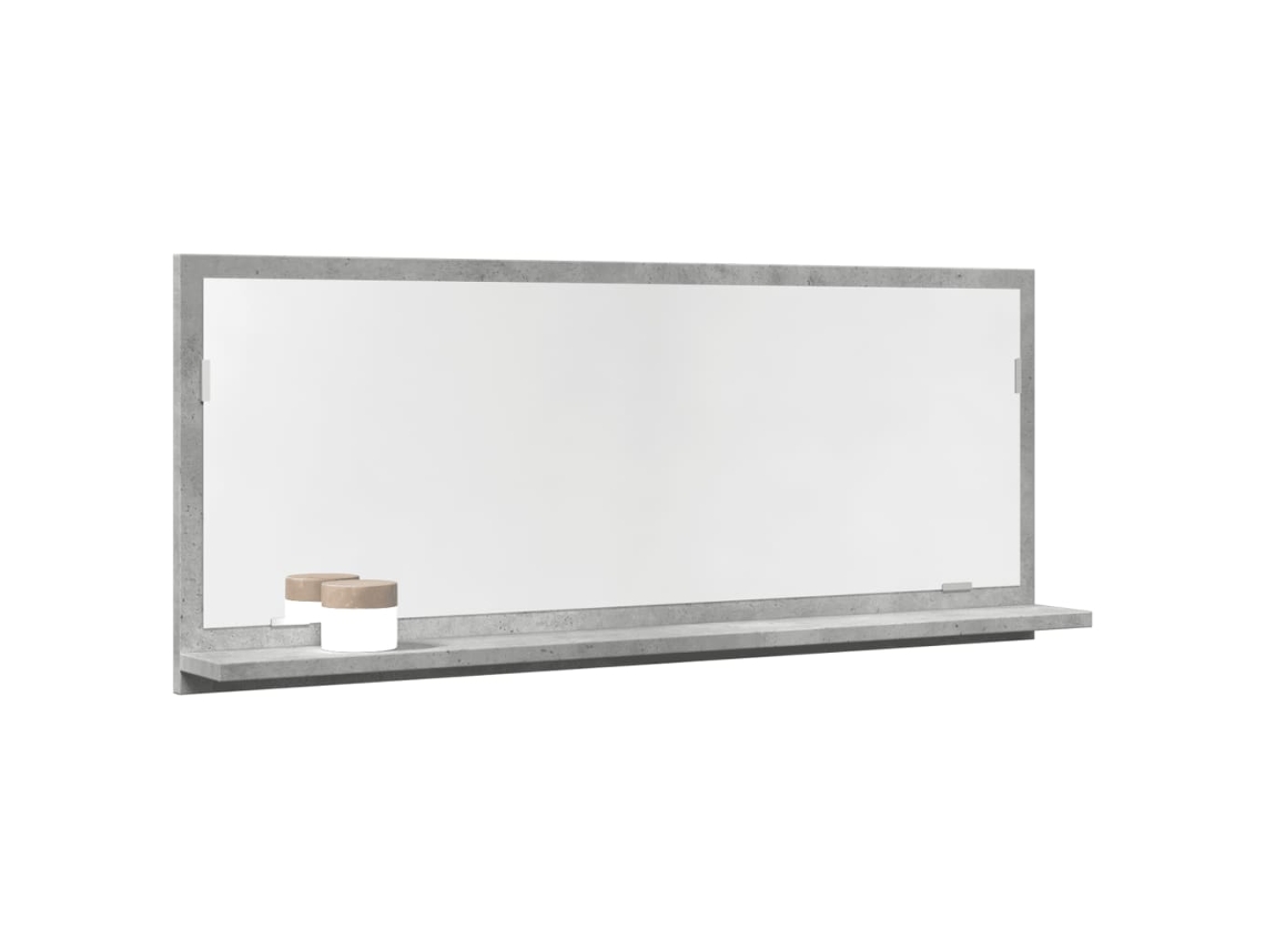 Espejo Mueble Baño Madera Ingeniería Gris Hormigón 90x11x37 Cm