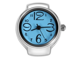 Reloj De Pulsera Unisex Analógico De Cuarzo Con Anillo, Estilo Casual, Azul, A La Moda.