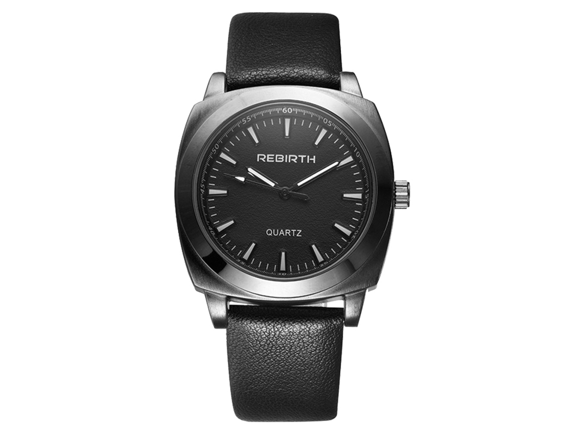 Reloj Analógico De Cuarzo Con Correa De Cuero, Esfera Redonda, Estilo Moderno Y Elegante.