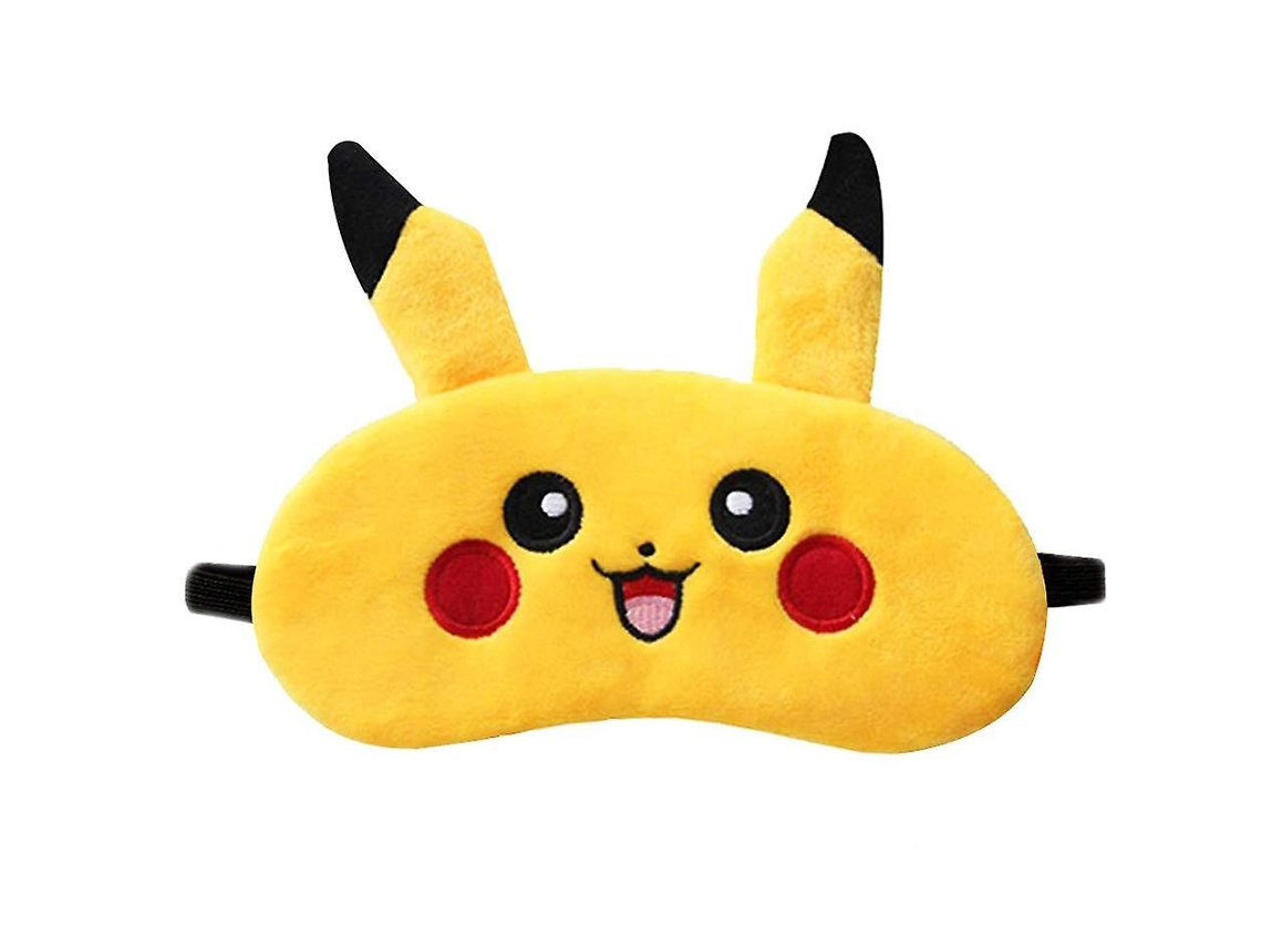 Rebe-máscara Ojos Pikachu Peluche Suave Para Dormir Viaje Siesta Cosplay Regalo 2 Piezas