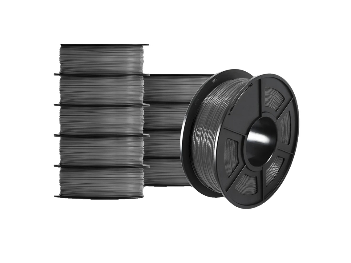 Filamento 3D, material ecológico, excelente calidad de impresión, PETG gris, 10 rollos OEM