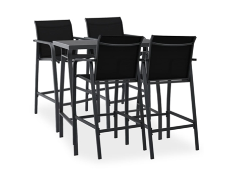 Conjunto 5 Conjunto de bar para jardín VIDAXL negro