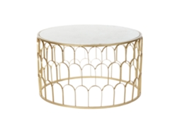 Mesa Centro Hierro Marmol Dorado 87x87x51,5cm