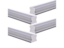Pack x4 Perfil Aluminio Superficie 1m para Tira Led Con Tapa Traslúcida 16,8mm x 14,5mm JANDEI
