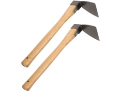 Azada De Jardín Manual De Acero De 2 Piezas Con Mango De Madera Para Deshierbar Y