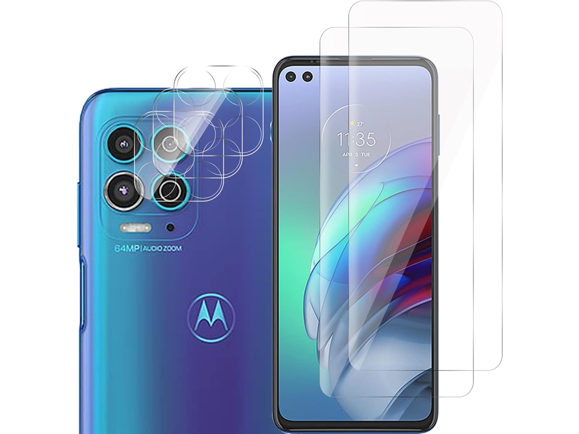 Conjunto de Protectores de Lente Protetores Câmera Estilhaçamento para Motorola Moto G100 HONGWE. Transparente (2un)