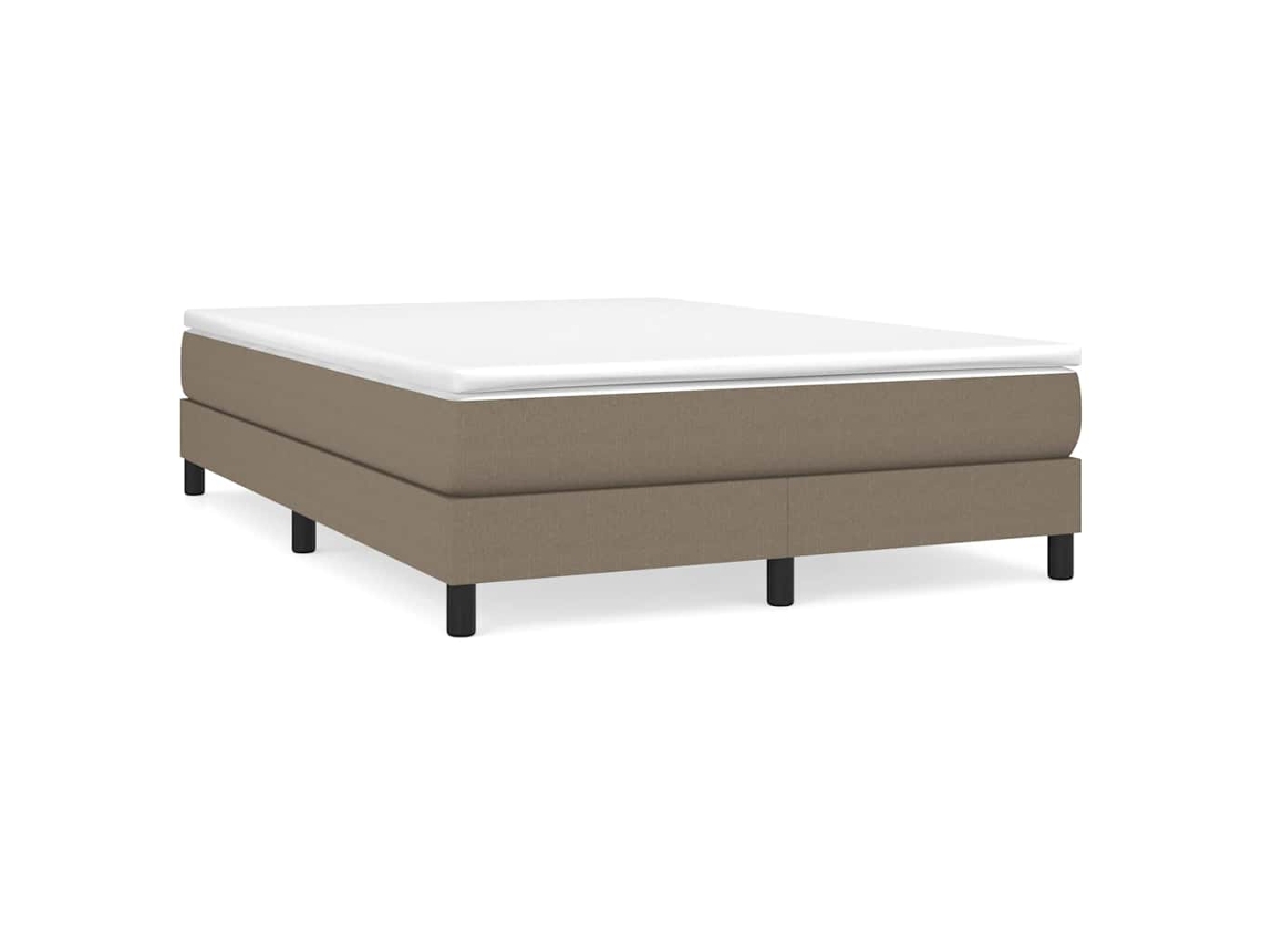 Maison Exclusive - Cama Box Spring Con Colchón Tela Gris Taupe 140x190 Cm