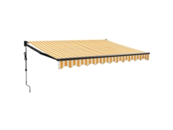 Maison Exclusive - Toldo Retráctil Automático Amarillo Y Blanco 3,5x2,5 M