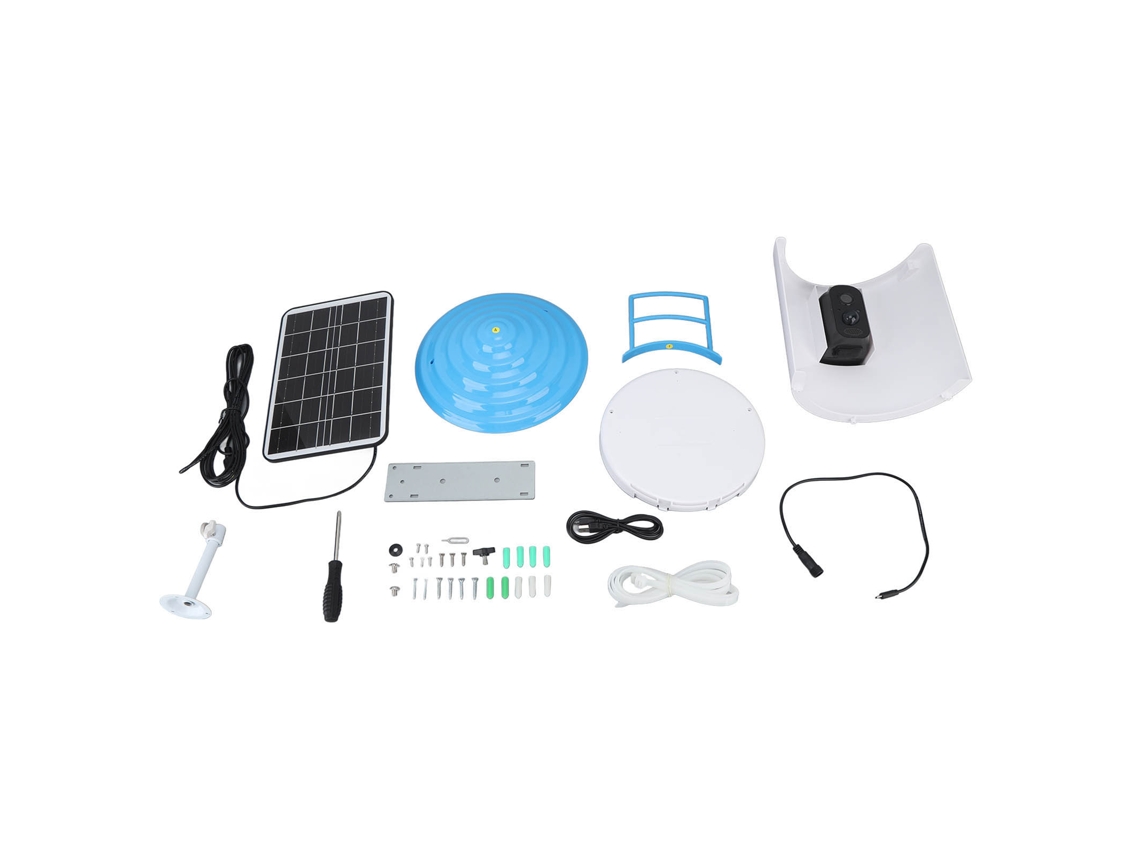 Comedero inteligente para pájaros con cámara, panel solar, reconocimiento inteligente de aves, caseta impermeable para pájaros, cámara y visión nocturna.