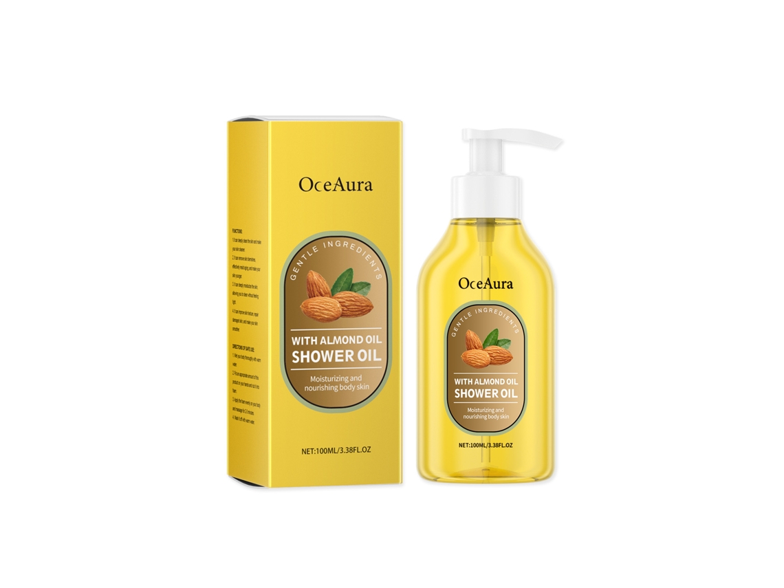Aceite de ducha con aceite de coco natural y propiedades hidratantes.
