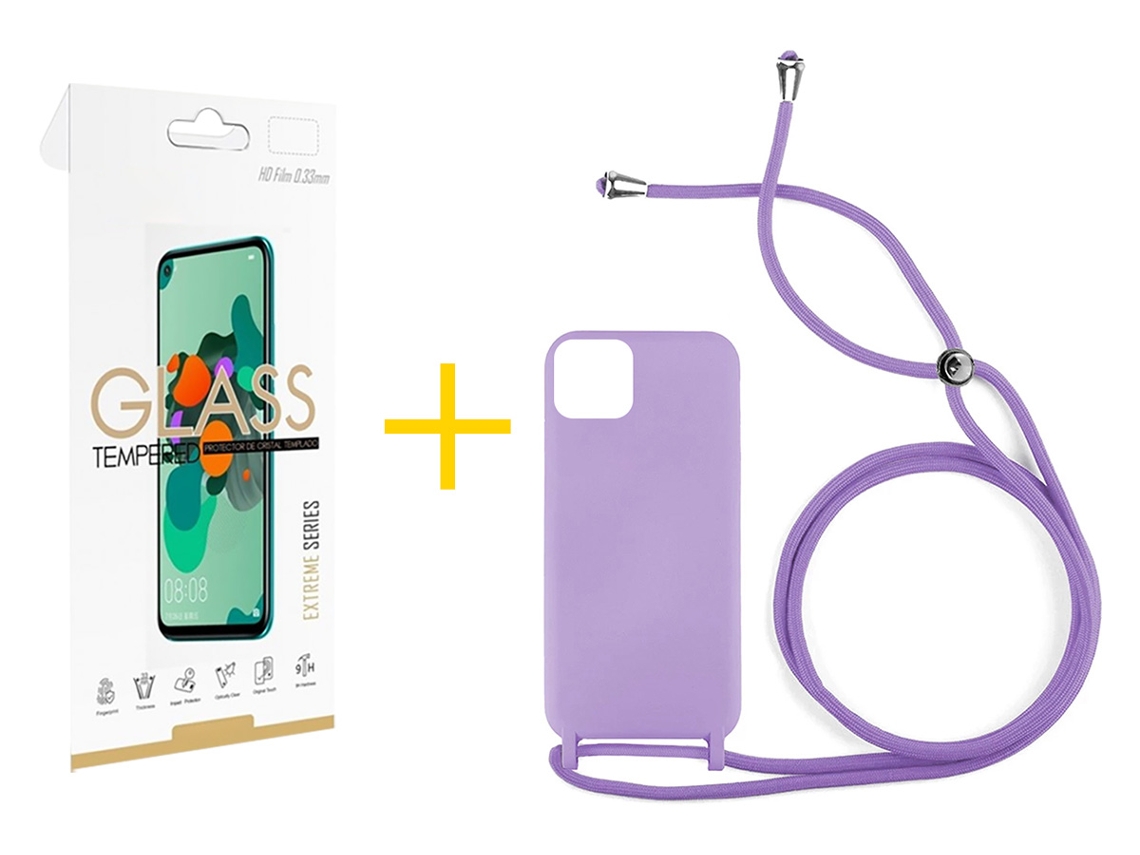 Conjunto de Protector de Pantalla Templado Gel para iPhone 16 Pro Max GANDY Vidrio Templado Morado (1un)