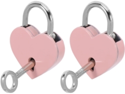 Candado 2 Pequeño Corazón Mini Aleación Rosa Llave Piezas