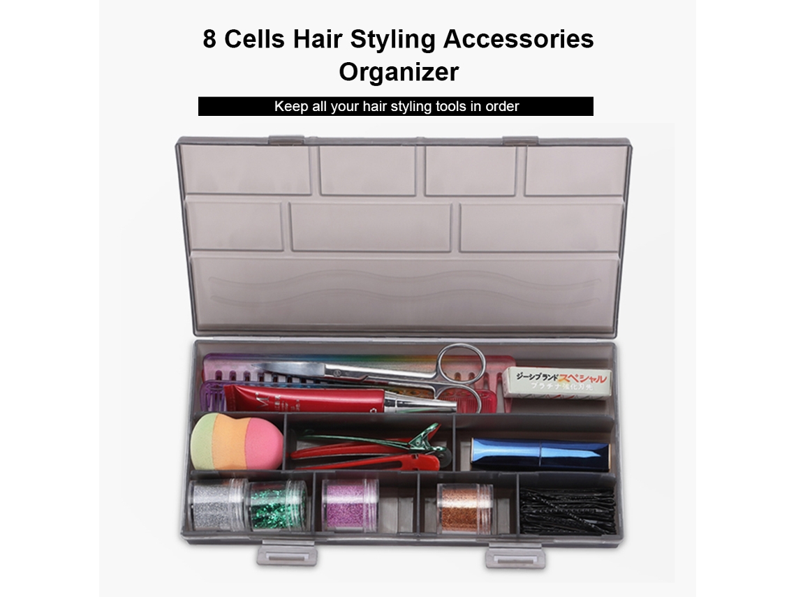Organizador De Accesorios Para Pelo Con 8 Compartimentos Caja De Almacenamiento Para Tijeras Peines Pinzas Herramientas De Manicura