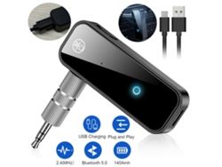 Adaptador De Receptor De Áudio Bluetooth Aux Mm Para Veículo Preto. Adaptador/hub Eficiente Con Alta Velocidad, Ideal Para Hogar,