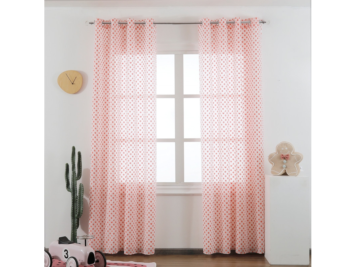 CORTINAS ALFANUMÉRICAS DE TUL ROJO VINO 140 x 260 cm BOD HOME Individual
