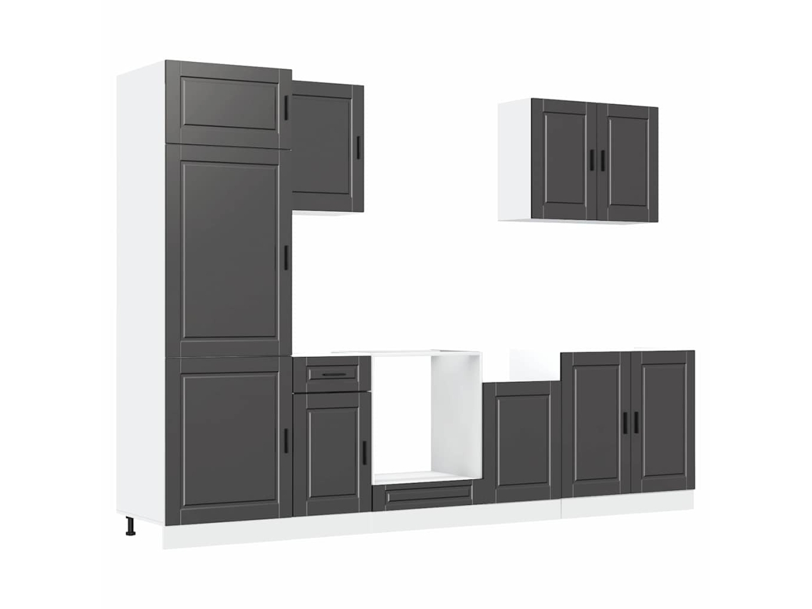 Conjunto de gabinetes de cocina Porto Black de 7 piezas EXCLUSIVO DE LA CASA
