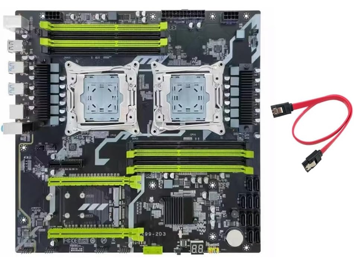 Placa Base X992d3 X99 Con Doble Zócalo Lga2011-3, Gigabit Ethernet, M.2 Nvme, Compatible Con 8x
