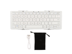 Mini teclado inalámbrico Bluetooth plegable para teléfonos y portátiles Blanco Hueso