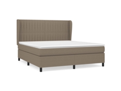 Maison Exclusive - Cama Box Spring Con Colchón Tela Gris Taupe 160x200 Cm