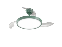 Ventilador de techo Perenz 7196 R CT Verde con luz Ø 106 cm, 3 aspas, 6 velocidades, motor DC 40w, silencioso