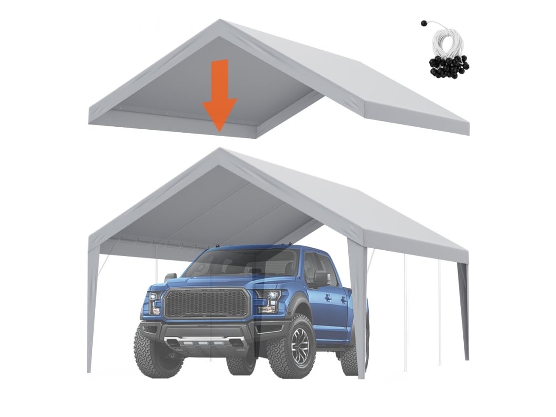 Toldo de repuesto para garaje 6,1x4m en PE impermeable con ojales reforzados Tekmaquinas