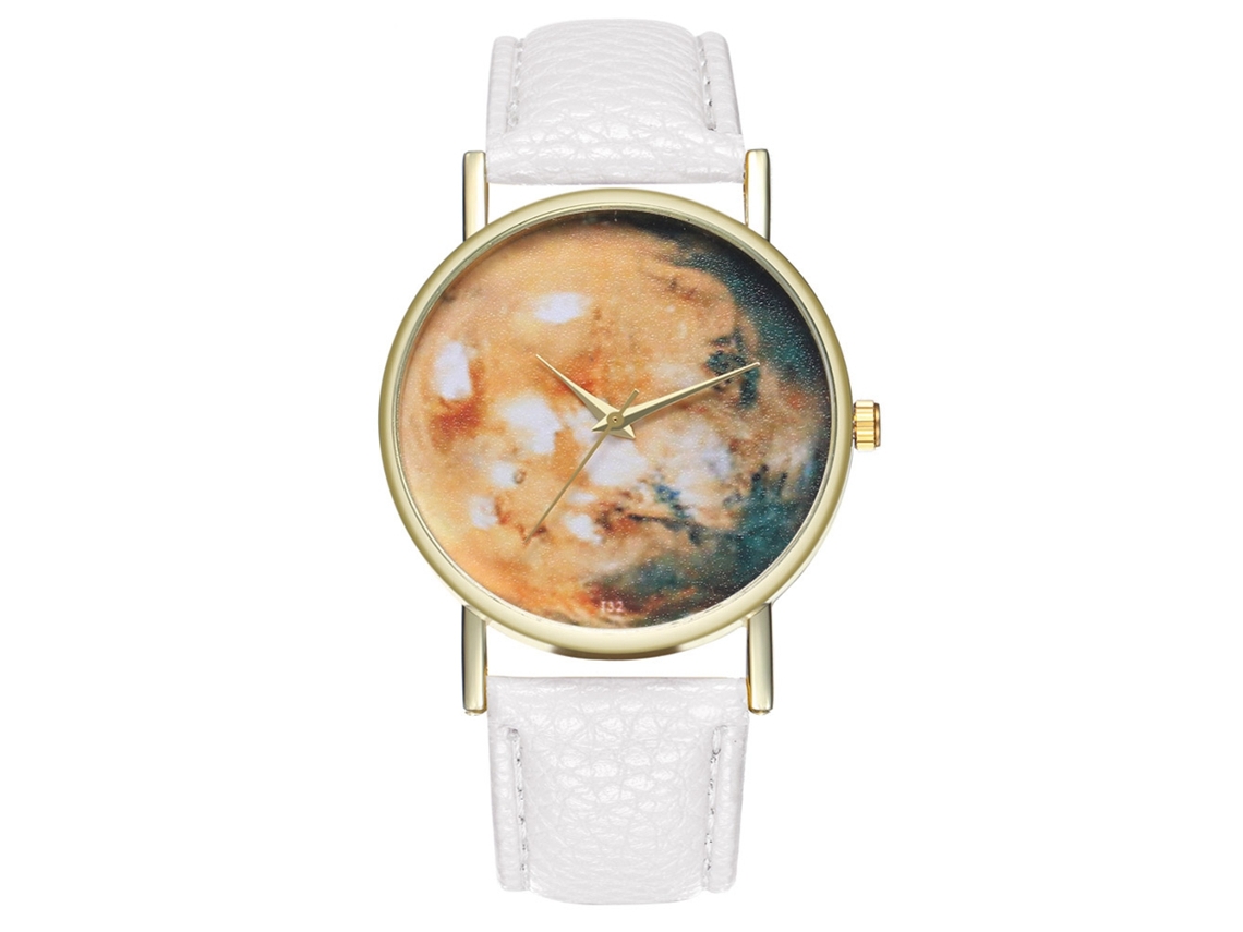 Reloj De Pulsera Unisex Sencillo Y Moderno Con Correa De Cuarzo De Pu T32-a (blanco)