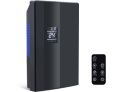 Deshumidificador Nettlife de 2000 ml con control remoto, temporizador de 24 horas, limpieza UV y modo de espera (negro)